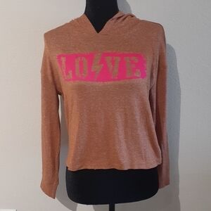 NWT EPIC THREADS love half top with hoodie, LG